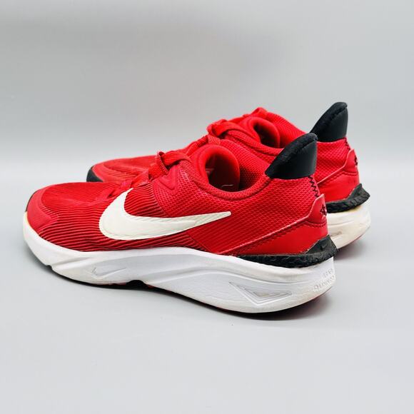 Nike Shoes Kids Boy 4.5Y Red White Black Star Runner 4 Athletic Running Sneakers - Picture 6 of 12